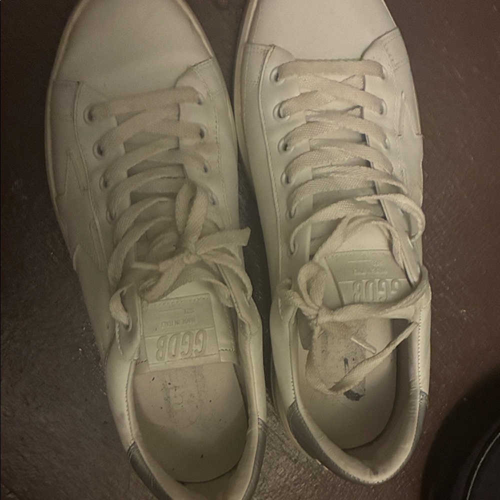 Golden Goose Cream Lace-Up Sneakers
